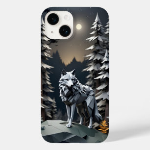 Origami Gray Wolf Case-Mate iPhone 14 Case