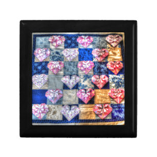 ORIGAMI HEARTS & PATCHWORK QUILT KEEPSAKE BOX
