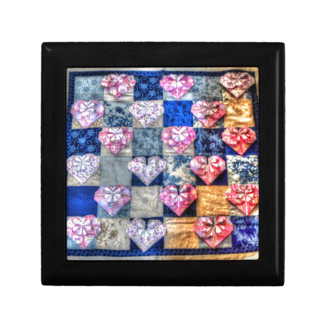 ORIGAMI HEARTS & PATCHWORK QUILT KEEPSAKE BOX (Front)