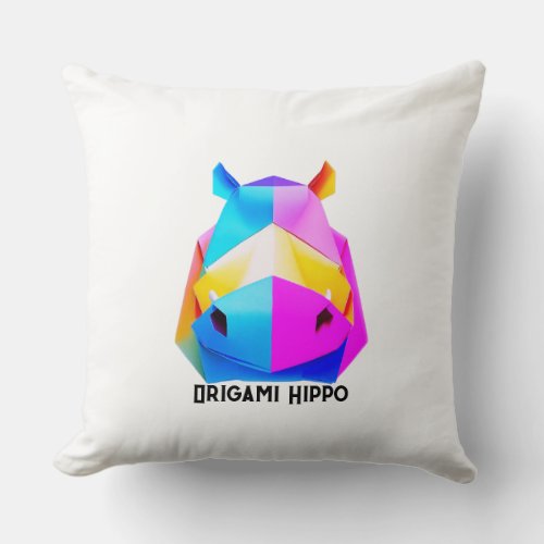 Origami hippo pillow