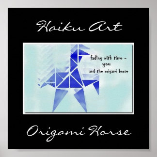 Origami Horse Haiku Art Print