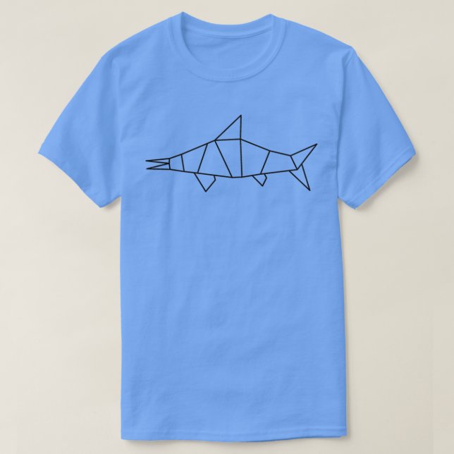 Origami Ichthyosaurus Black T-Shirt (Design Front)