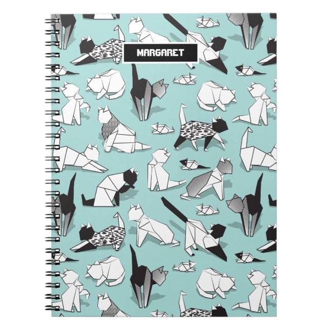 Origami kitten friends // geometric cat breeds notebook (Front)