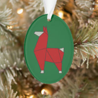 Origami Llama Acrylic Ornament