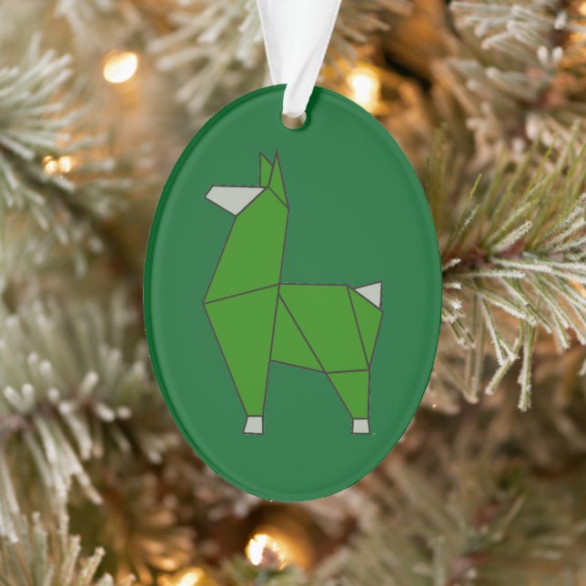 Origami Llama Acrylic Ornament (Tree)