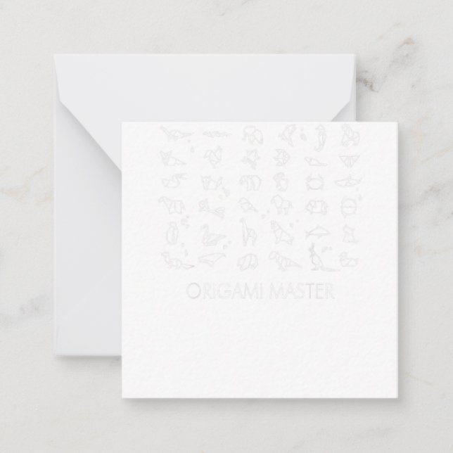 Origami Master Japanese paper folding craft Note Card (Front)