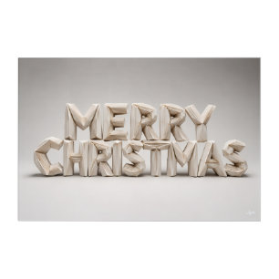 Origami Merry Christmas Block Letters Acrylic Print
