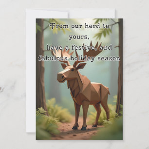 Origami Moose Christmas/Holiday Card
