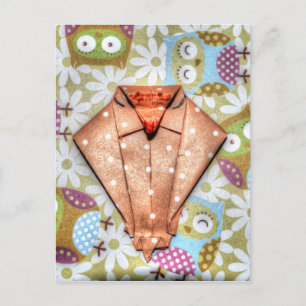 ORIGAMI OWL JAPANESE PAPER ART POSTCARD