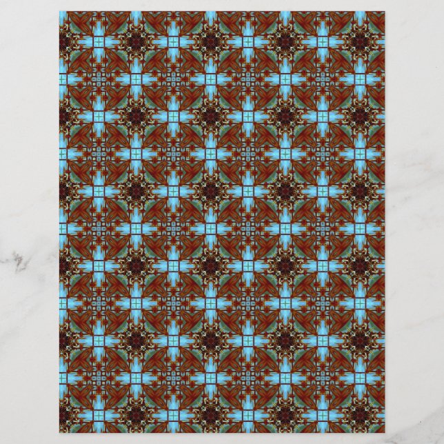 Origami Paper Blue Brown Customizable Hobby Art (Front)