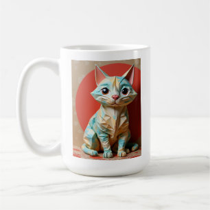 Origami Paper Cat Coffee Mug