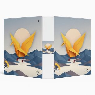Origami Paper Crane Vector Art 3 Ring Binder