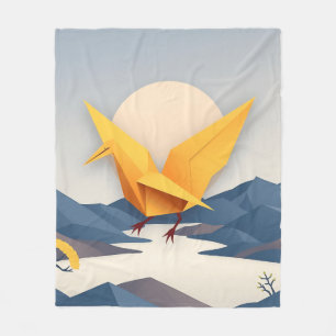 Origami Paper Crane Vector Art Fleece Blanket