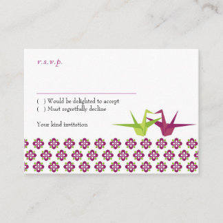 Origami Paper Crane Wedding Enclosure Card