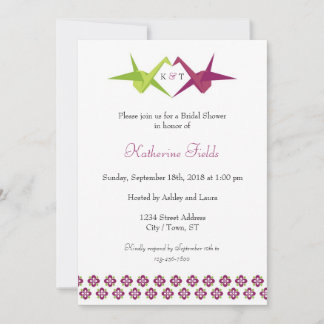 Origami Paper Crane Wedding Invitation