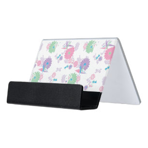 Origami Paper Cranes and Flowers Desk Business Card Holder