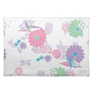 Origami Paper Cranes and Flowers Placemat