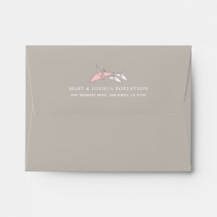 Origami Paper Cranes Gray Envelope