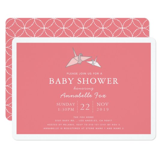 crane baby shower invitations