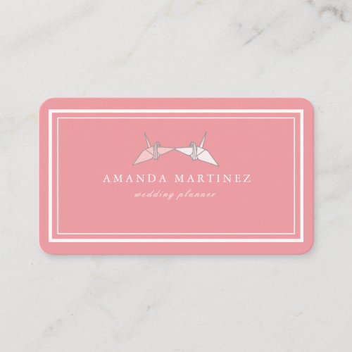 Origami Paper Cranes Pink Business Card