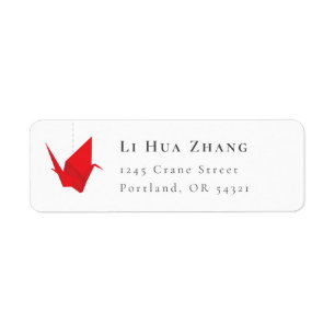 Origami Paper Cranes Return Address Label
