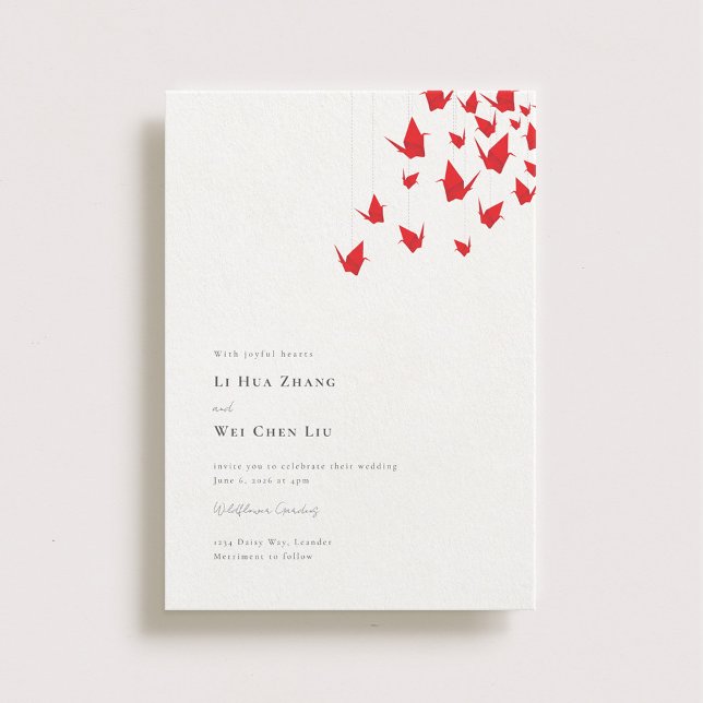 Origami Paper Cranes Wedding Invitation (Creator Uploaded)
