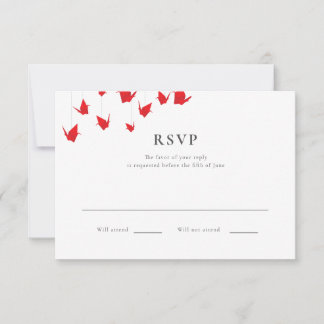 Origami Paper Cranes Wedding RSVP