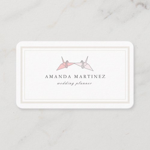 Origami Paper Cranes White Business Card