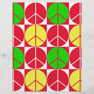 Origami Paper Peace Checkered Red Yellow Green