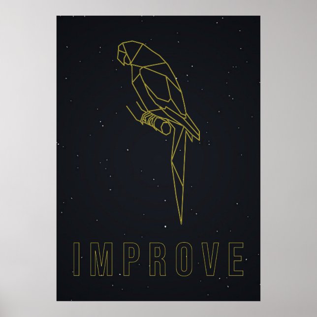 Origami parrot affirmation poster. improve poster (Front)