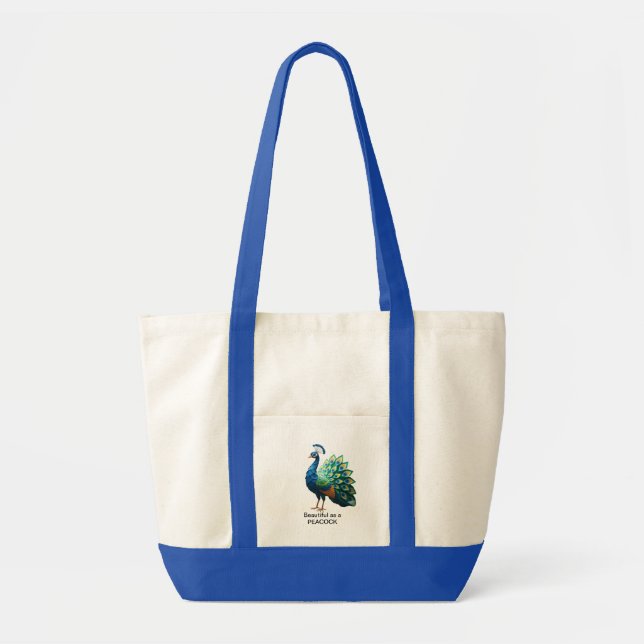 Origami Peacock T-shirt women's Tote Bag (Front)