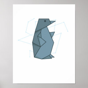 origami penguin poster