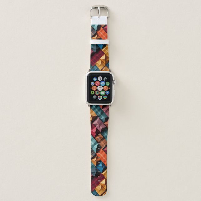 Origami Plaid Apple Watch Band (Front)