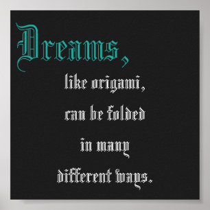 Origami quote mini poster