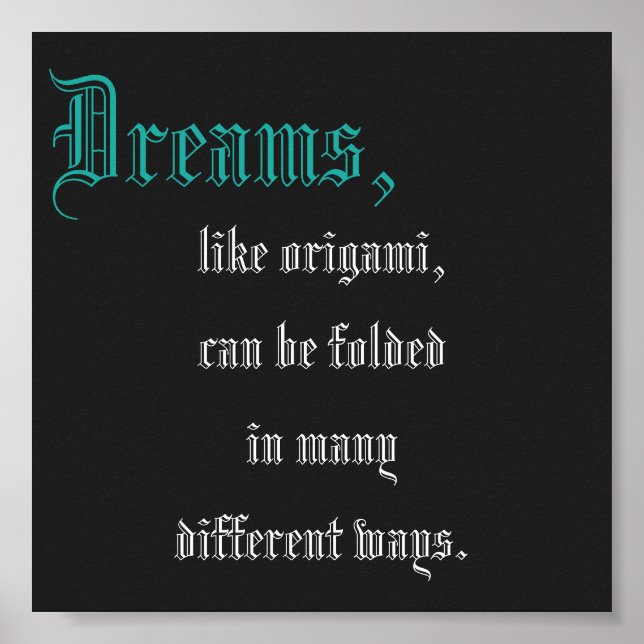 Origami quote mini poster (Front)