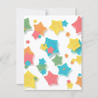 Origami Rainbow Stars Invitation