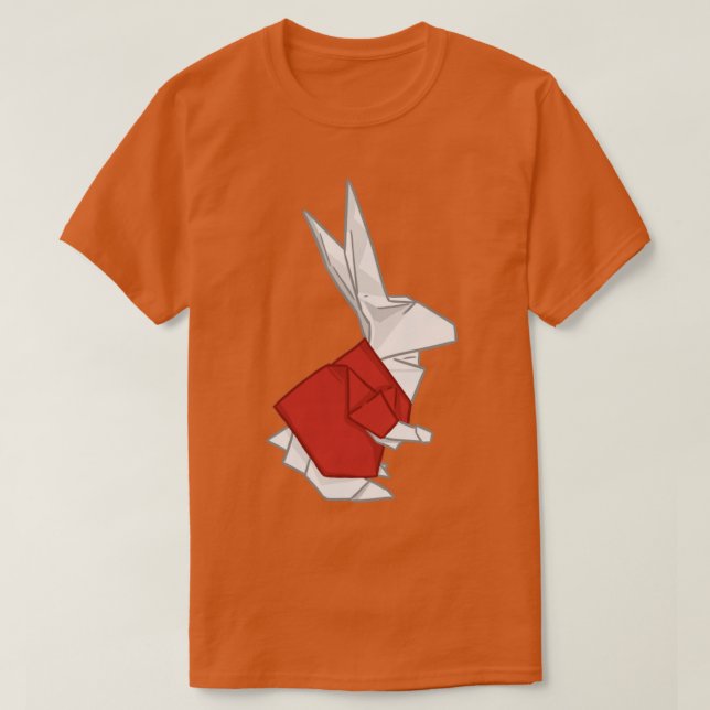 Origami Red Bunny Bunniesmee Wonderland T-Shirt (Design Front)