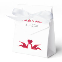 origami red cranes Wedding favor box