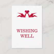 origami red cranes wedding wishing well enclosure card