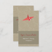 Origami Red Paper Crane Zen Japanese Modern Art Business Card (Front/Back)