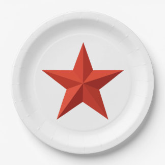 Origami red star paper plates