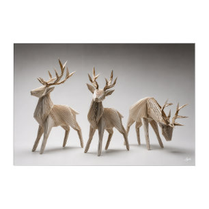 Origami Reindeer Trio Acrylic Print