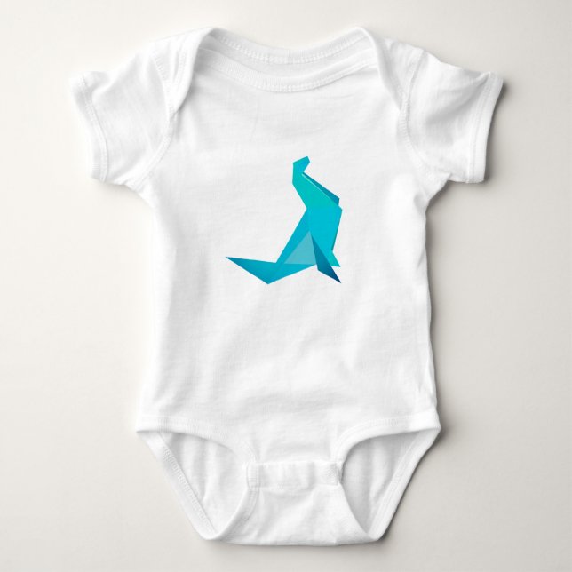 Origami Seal  Summer Baby Bodysuit (Front)