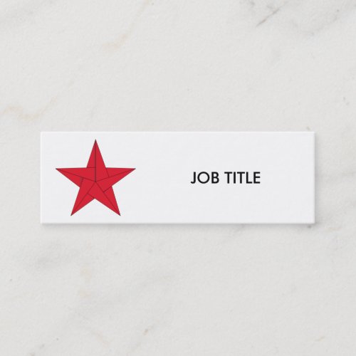Origami Star  Red Mini Business Card