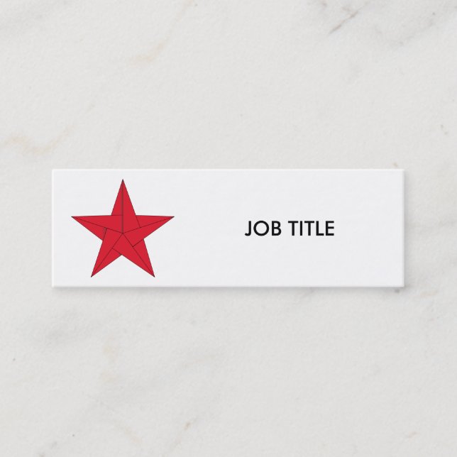 Origami Star – Red Mini Business Card (Front)