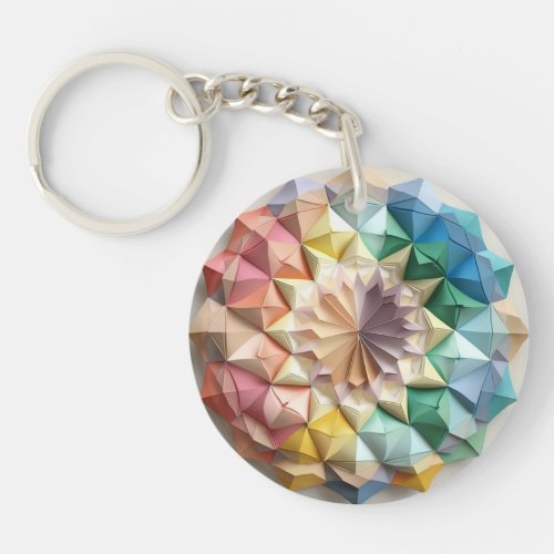 origami_style Mandala key Keychain