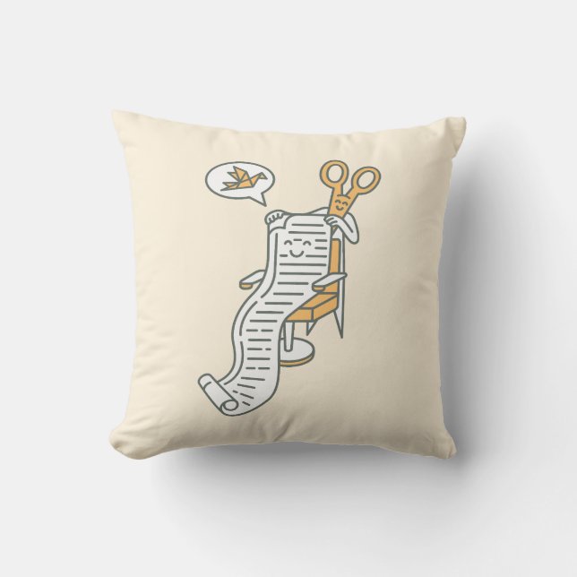 Origami Style, Please Throw Pillow (Front)