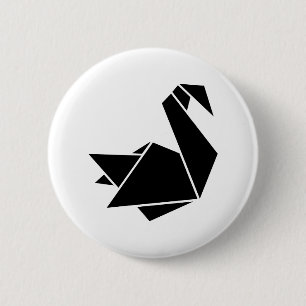 Origami swan button
