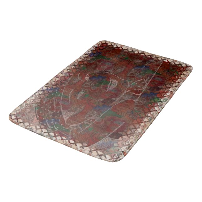 Origami Traditional Asian Motif Bath Mat (Angled)