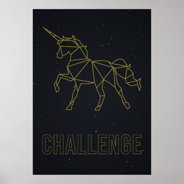 Origami unicorn horse affirmation poster challenge (Front)
